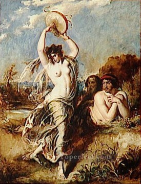 タンバリンを演奏するバッカンテ ウィリアム・エティのヌード Oil Paintings